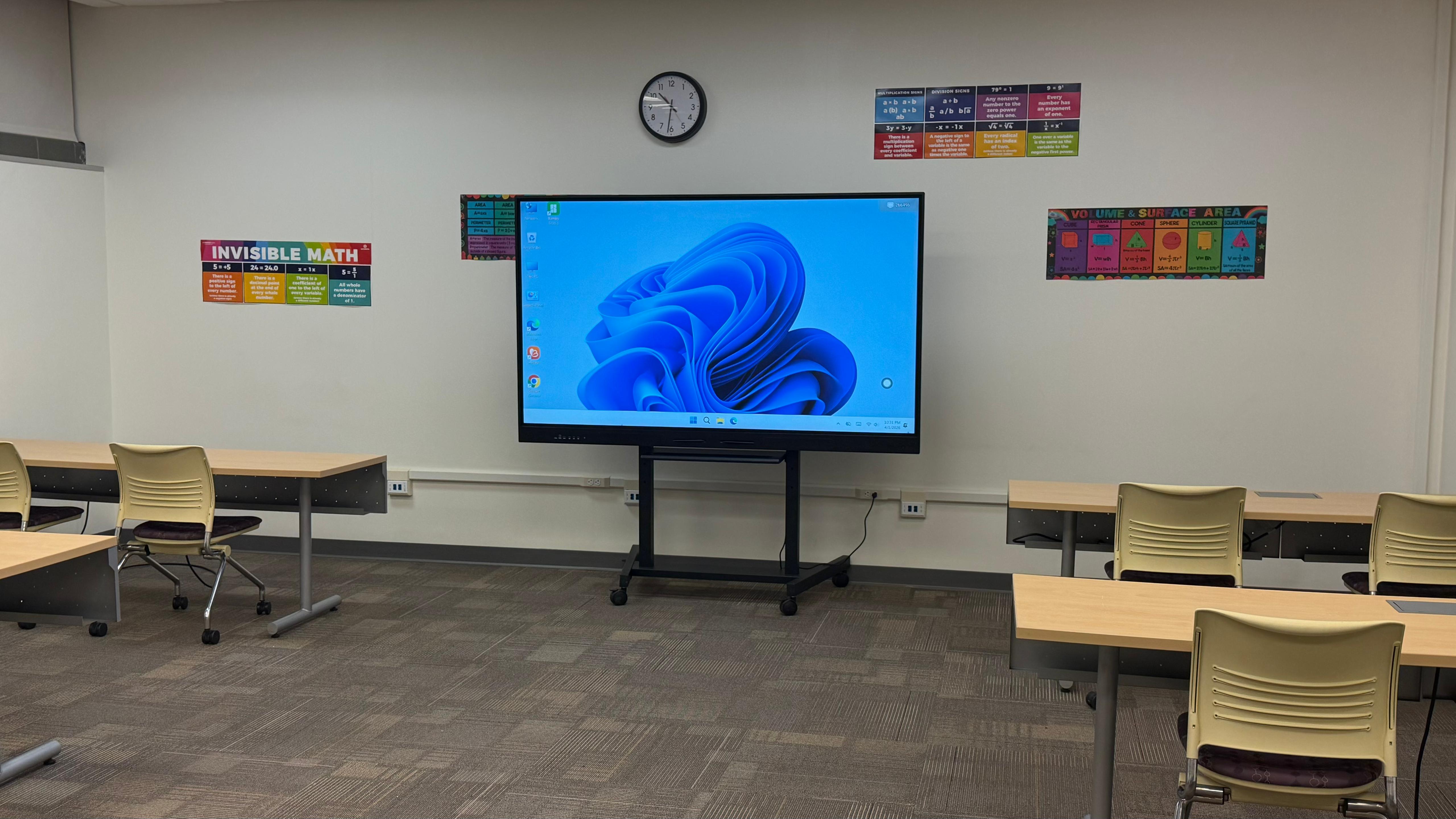 Penthia interactive display in a modern classroom