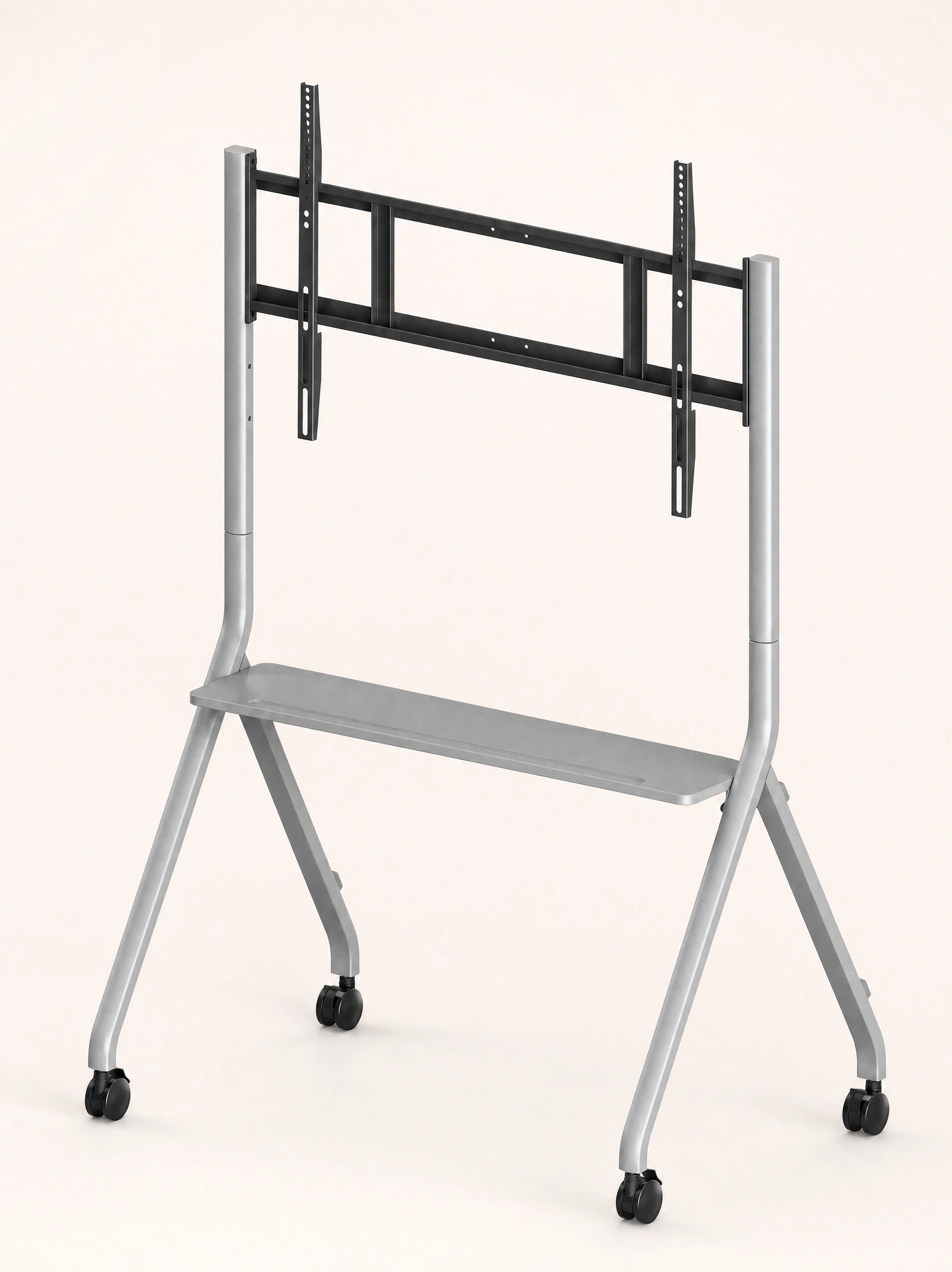Grey mobile display stand, product visualization